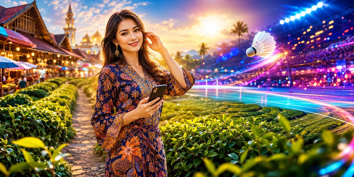 Smartphone user checking dg48 match odds in batik attire in Kota Bharu